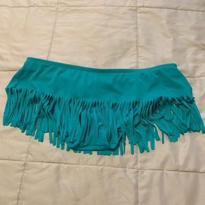 Blue fringe bikini bottoms (PERFECT CONDITION)
